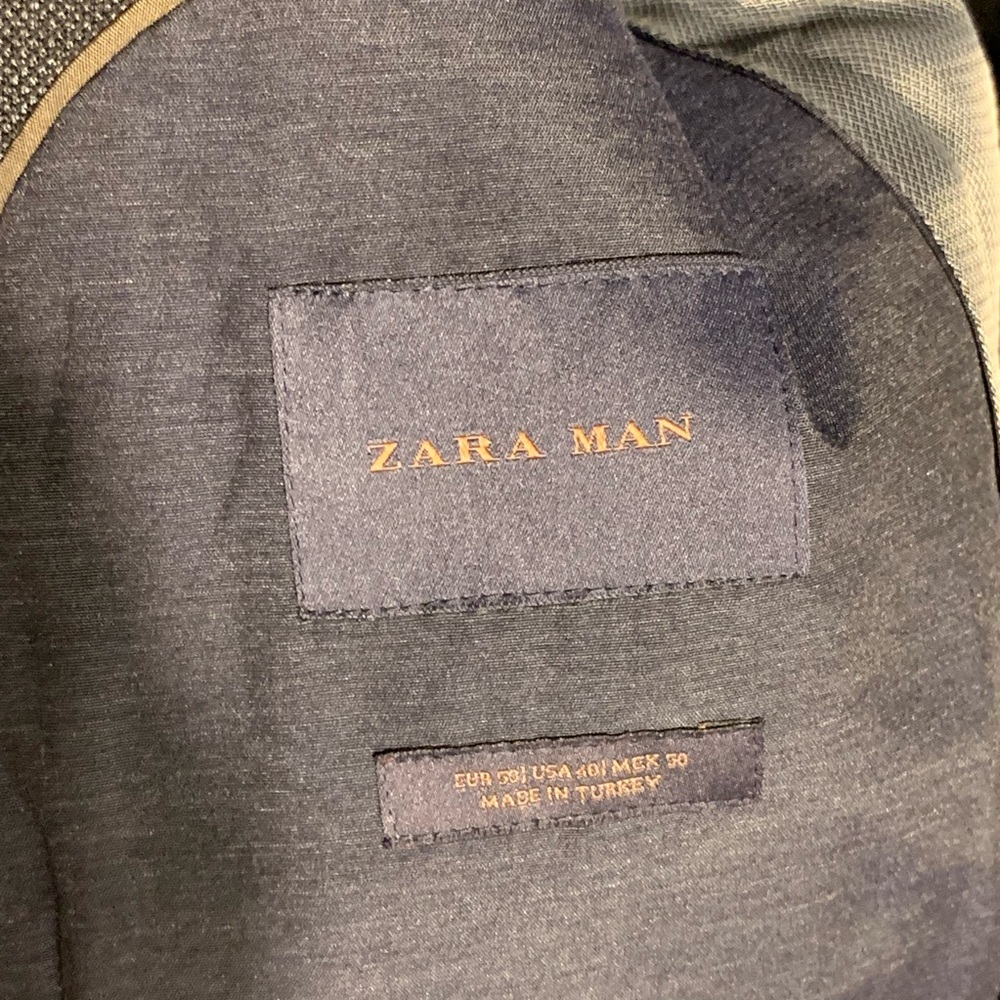 Zara men’s suit jacket blazer grey size 40 - Picture 3 of 4